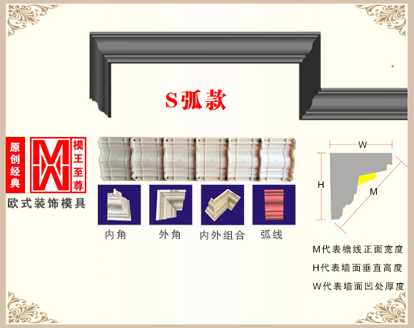 S弧檐线模具效果图